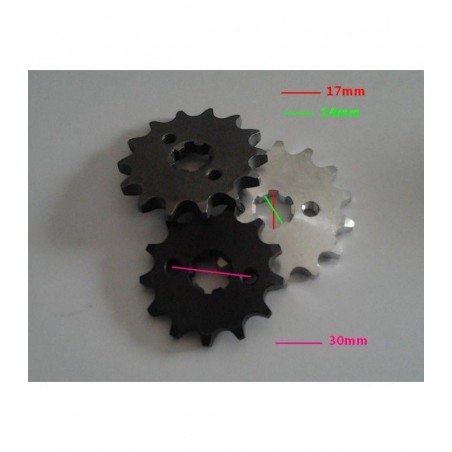 Pignone Catena Anteriore 428, 17 Denti, Alesaggio 20 Mm, Per Motori 50cc-160cc, ATV, Quad E Pit Bike