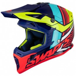 CASCO CROSS SWAPS BLU ROSSO...